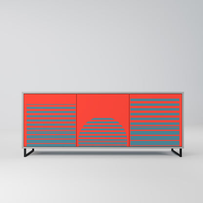 Credenza a 3 ante RISING GEOMETRY STARS in finitura grigia