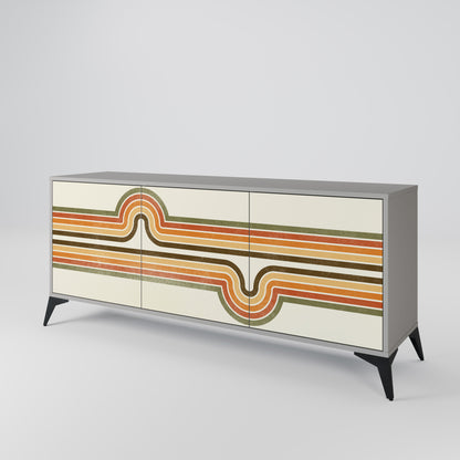 EXCEPTIONAL STREAM 3-Door Sideboard in Grey Finish