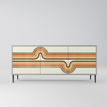 EXCEPTIONAL STREAM 3-Door Sideboard in Grey Finish