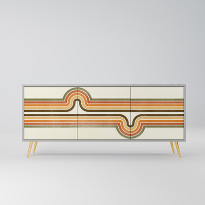 EXCEPTIONAL STREAM 3-Door Sideboard in Grey Finish