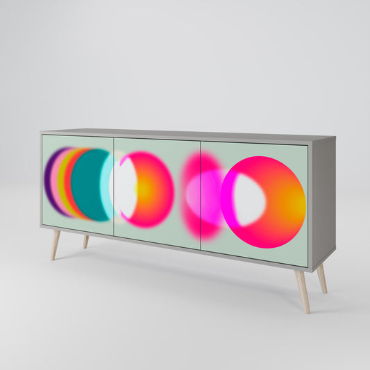 SYMPHONY OF COLORS 3-Door Sideboard in Grey Finish
