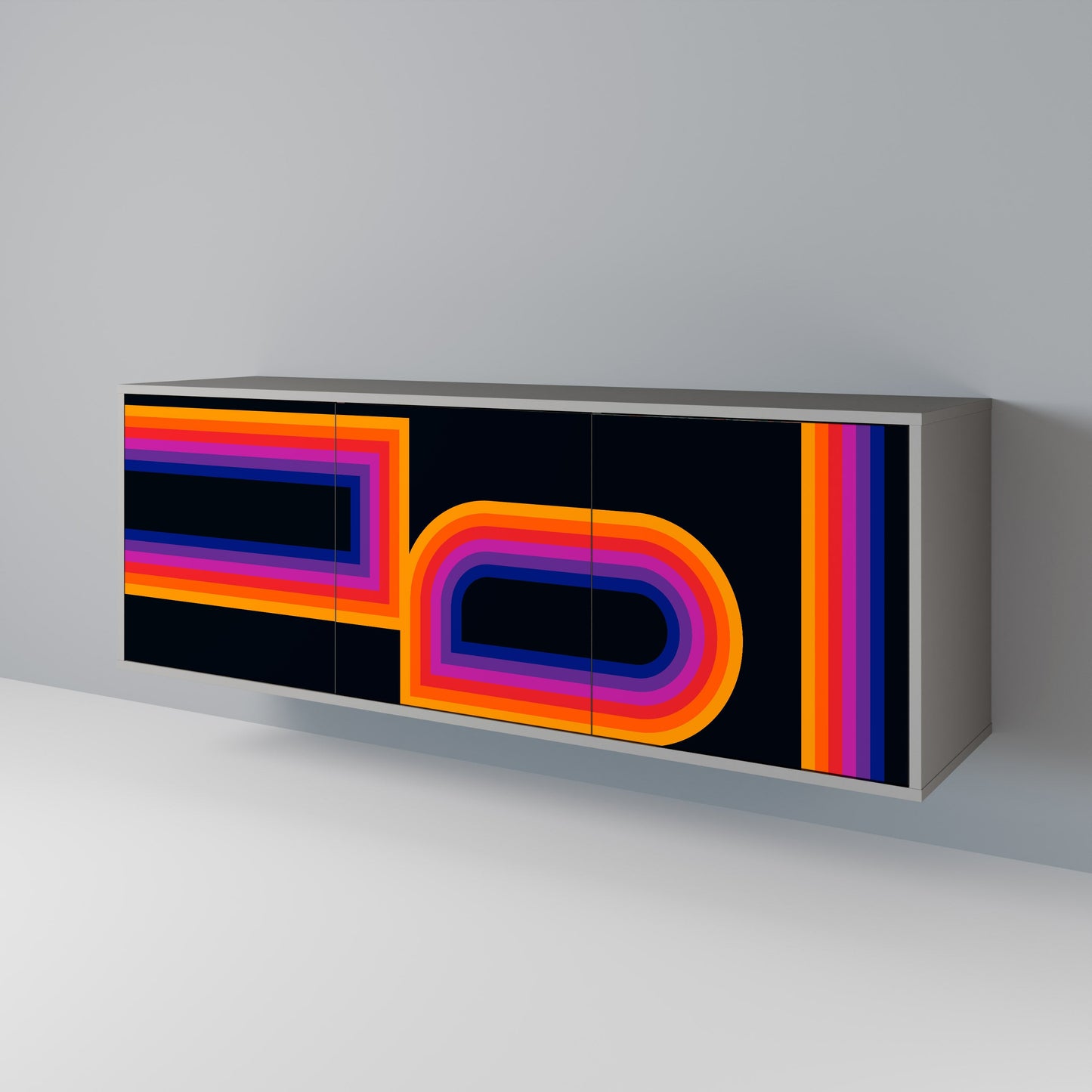 Credenza a 3 ante BLINDED BY THE LIGHTS in finitura grigia