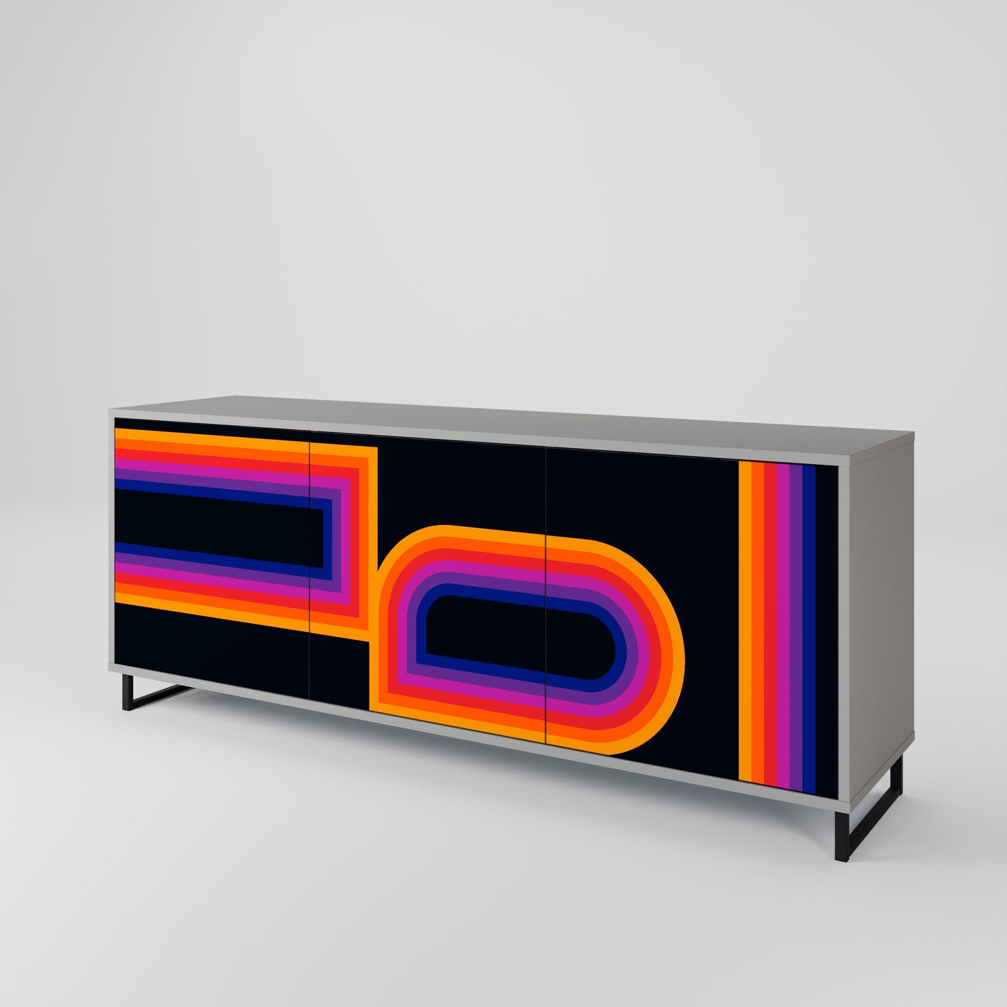 Credenza a 3 ante BLINDED BY THE LIGHTS in finitura grigia