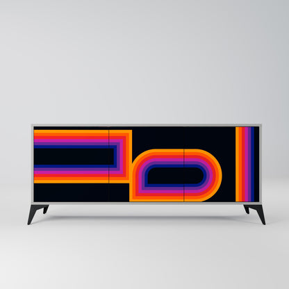 Credenza a 3 ante BLINDED BY THE LIGHTS in finitura grigia