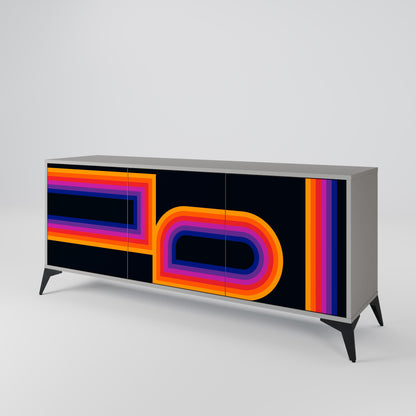 Credenza a 3 ante BLINDED BY THE LIGHTS in finitura grigia