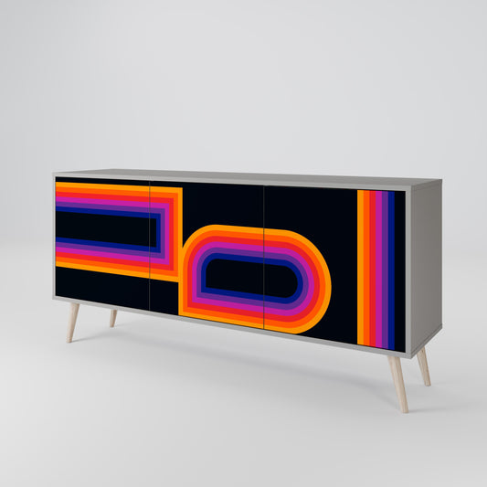 Credenza a 3 ante BLINDED BY THE LIGHTS in finitura grigia