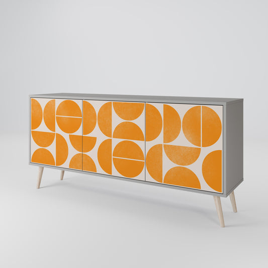 Credenza a 3 ante RECURRING DREAMS in finitura grigia