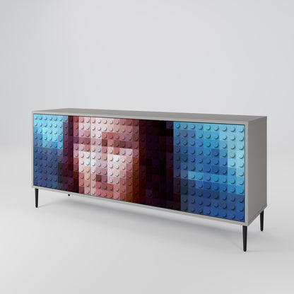 CONSTRUCTIVE ART 3-Door Sideboard in Grey Finish