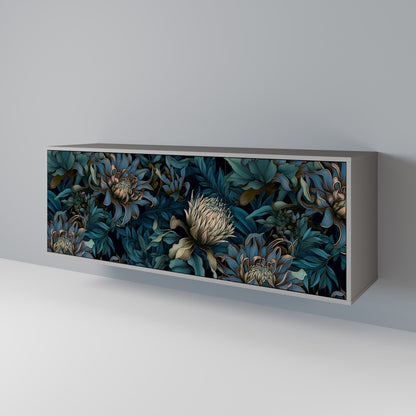 Credenza a 3 ante TWILIGHT BLOOM in finitura grigia