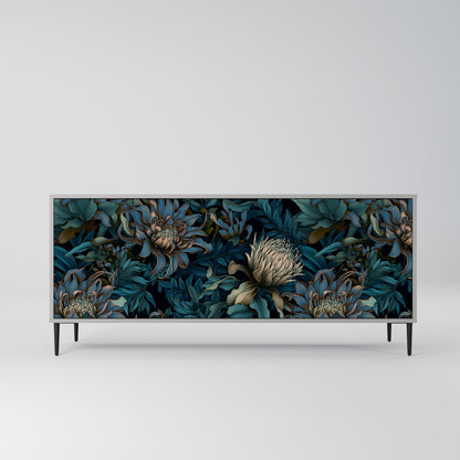 Credenza a 3 ante TWILIGHT BLOOM in finitura grigia