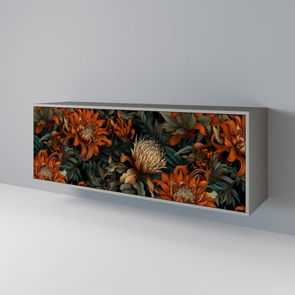 Credenza a 3 ante DAWN BLOOM in finitura grigia