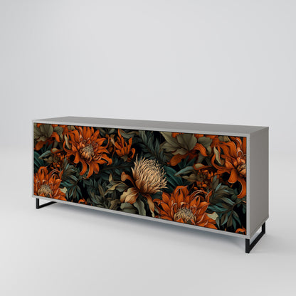 Credenza a 3 ante DAWN BLOOM in finitura grigia