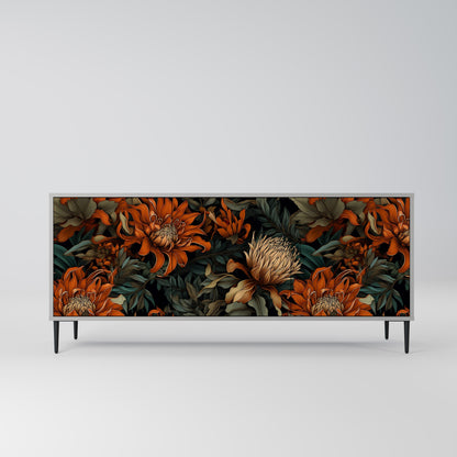 Credenza a 3 ante DAWN BLOOM in finitura grigia