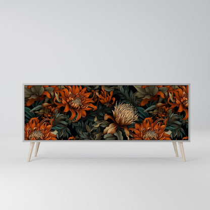 Credenza a 3 ante DAWN BLOOM in finitura grigia