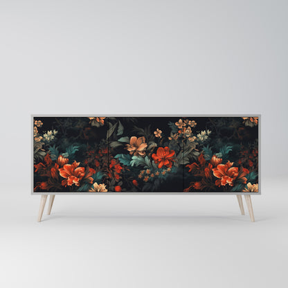 IMAGINARY BLOSSOM 3-Door Sideboard in Grey Finish