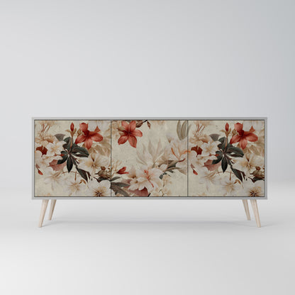 PETAL HARMONY 3-Door Sideboard in Grey Finish