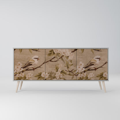 PETAL DISTINGUISH 3-Door Sideboard in Grey Finish