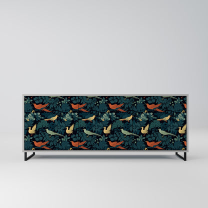 FOWL ORNAMENT 3-Door Sideboard in Grey Finish