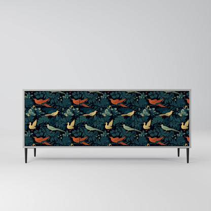 FOWL ORNAMENT 3-Door Sideboard in Grey Finish