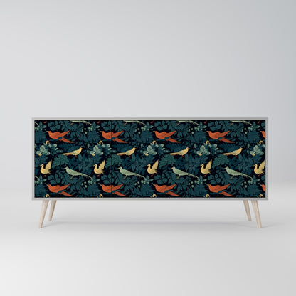 FOWL ORNAMENT 3-Door Sideboard in Grey Finish