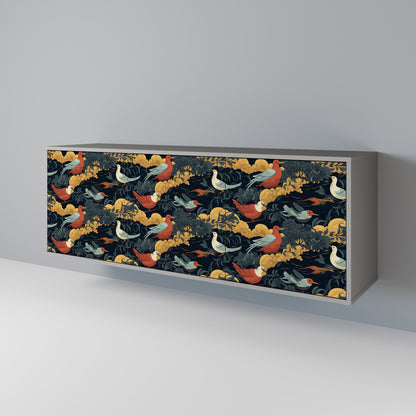 FOWLY DAZE 3-Door Sideboard in Grey Finish