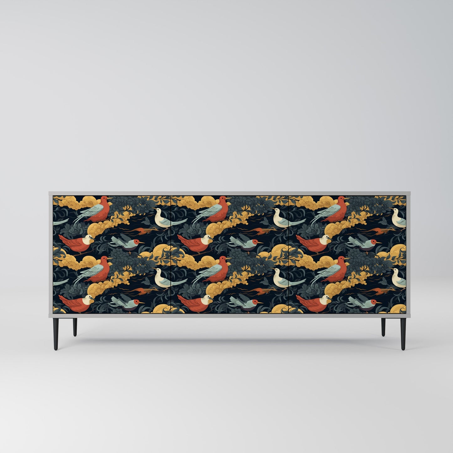 FOWLY DAZE 3-Door Sideboard in Grey Finish