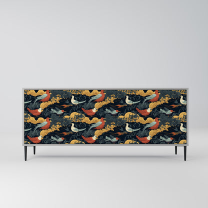 FOWLY DAZE 3-Door Sideboard in Grey Finish