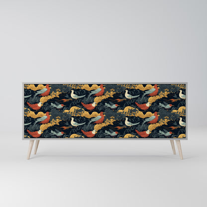 FOWLY DAZE 3-Door Sideboard in Grey Finish