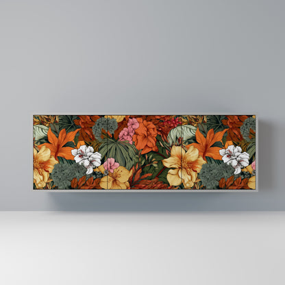 Credenza RADIANT FLORA a 3 ante in finitura grigia