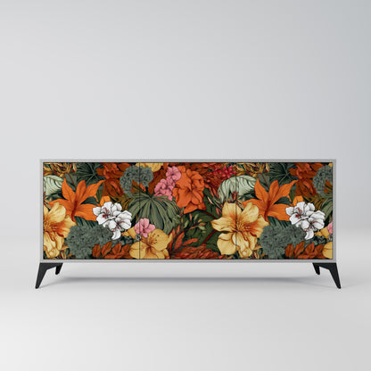 Credenza RADIANT FLORA a 3 ante in finitura grigia