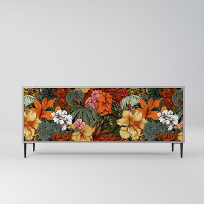 Credenza RADIANT FLORA a 3 ante in finitura grigia