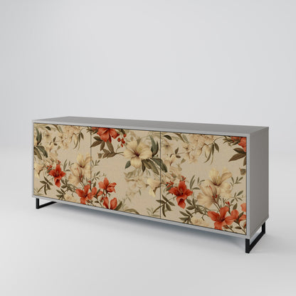 Credenza BLOOMING HARMONY a 3 ante in finitura grigia