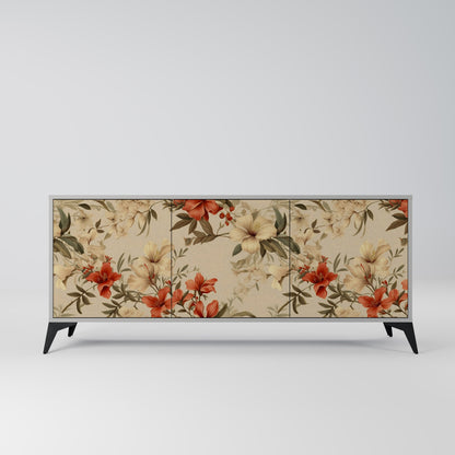 Credenza BLOOMING HARMONY a 3 ante in finitura grigia