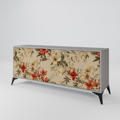 Credenza BLOOMING HARMONY a 3 ante in finitura grigia