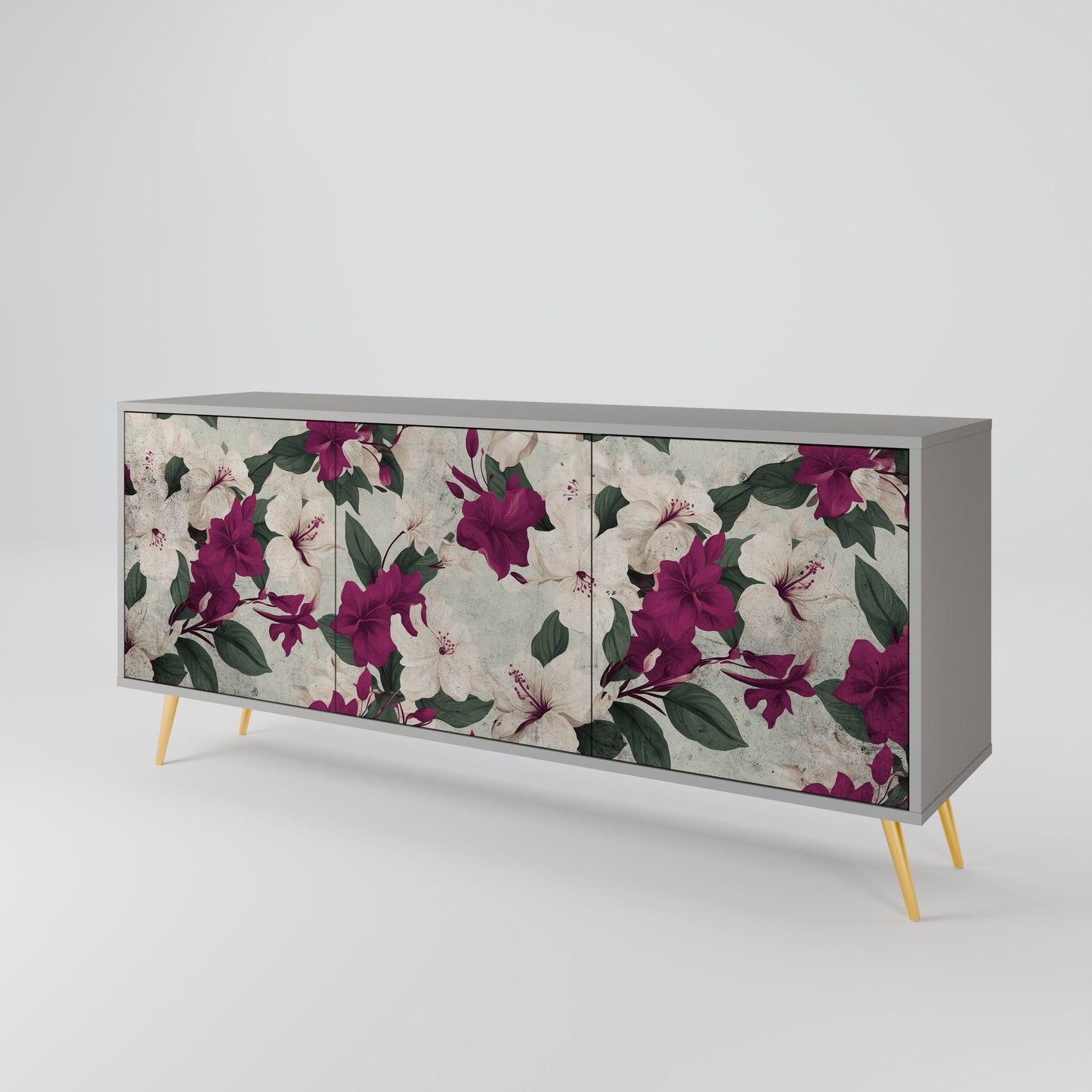 FLOWERET DREAM 3-Door Sideboard in Grey Finish