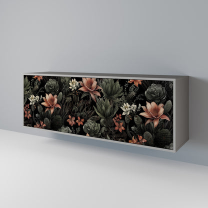 Credenza a 3 ante SECRET VERDURE in finitura grigia
