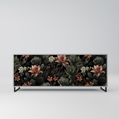 Credenza a 3 ante SECRET VERDURE in finitura grigia