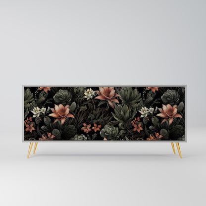 Credenza a 3 ante SECRET VERDURE in finitura grigia