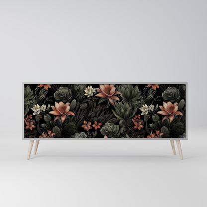 Credenza a 3 ante SECRET VERDURE in finitura grigia