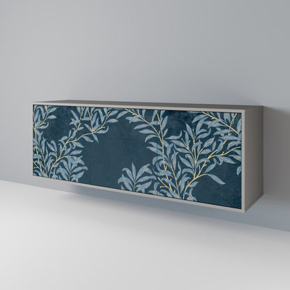 Credenza a 3 ante BLUE FOGLIE in finitura grigia