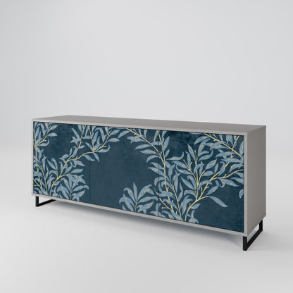 Credenza a 3 ante BLUE FOGLIE in finitura grigia