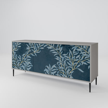 Credenza a 3 ante BLUE FOGLIE in finitura grigia