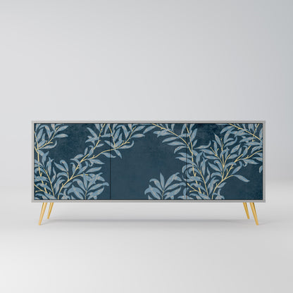 Credenza a 3 ante BLUE FOGLIE in finitura grigia