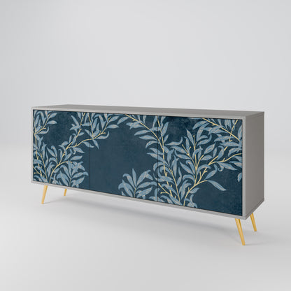 Credenza a 3 ante BLUE FOGLIE in finitura grigia