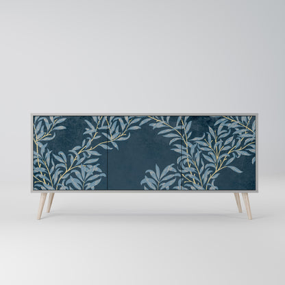 Credenza a 3 ante BLUE FOGLIE in finitura grigia