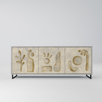 Credenza a 3 ante SAND SCULPTURES in finitura grigia