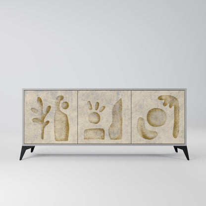 Credenza a 3 ante SAND SCULPTURES in finitura grigia