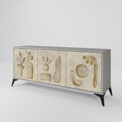 Credenza a 3 ante SAND SCULPTURES in finitura grigia