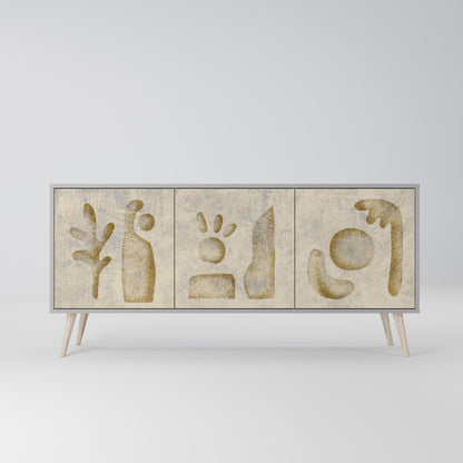 Credenza a 3 ante SAND SCULPTURES in finitura grigia