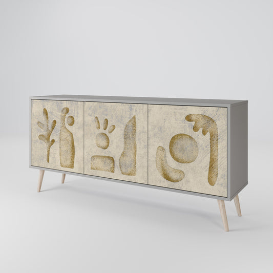 Credenza a 3 ante SAND SCULPTURES in finitura grigia